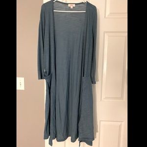 LulaRoe Sarah Long Cardigan BLUE S 2-6